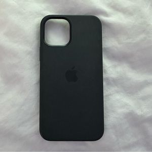 black apple silicone iphone 12 pro case